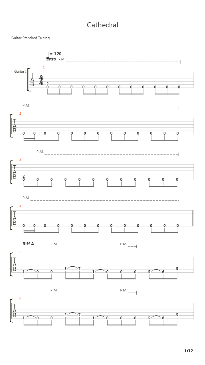 Cathedral吉他谱