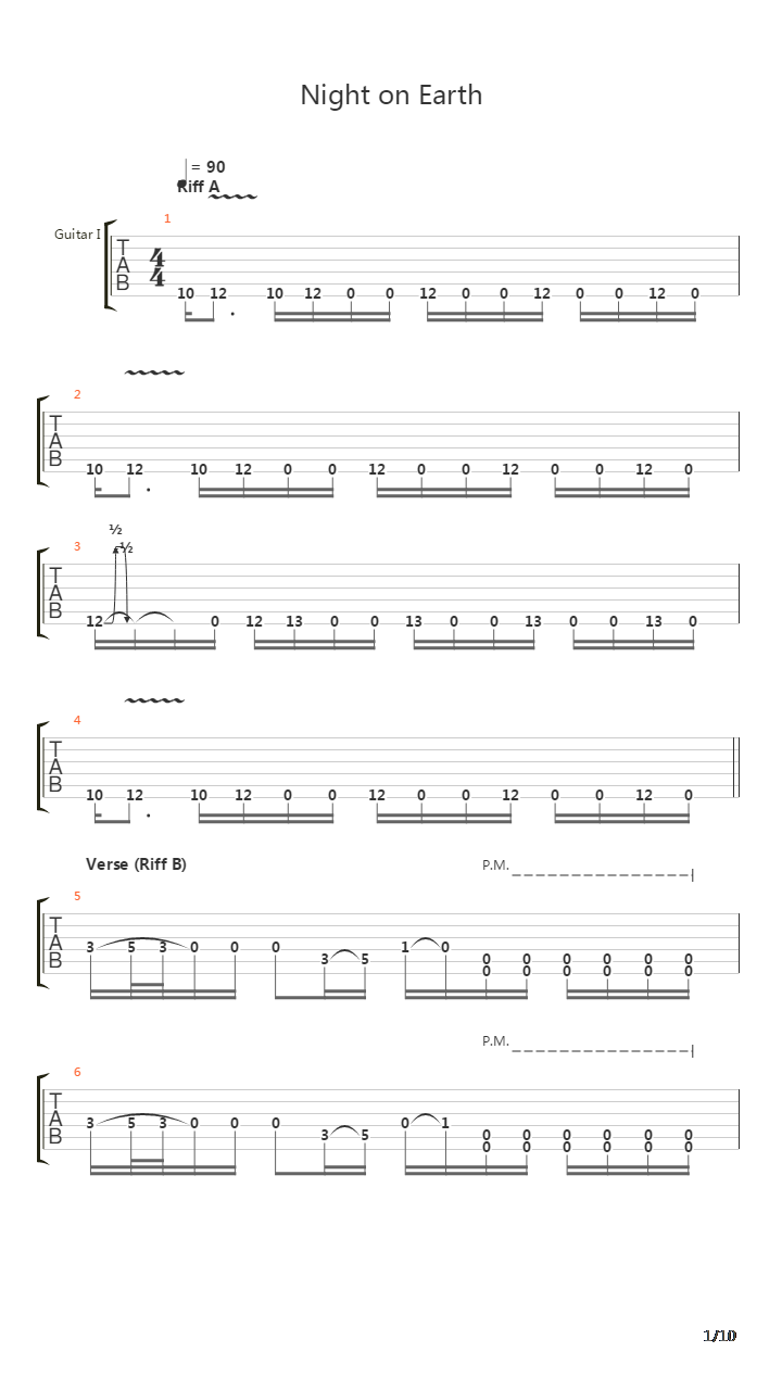 Night On Earth吉他谱