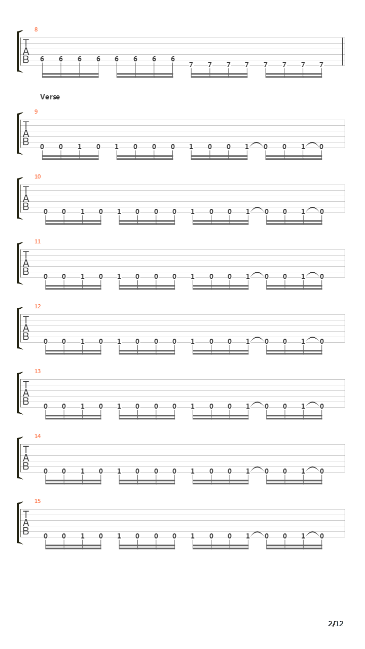 Number吉他谱