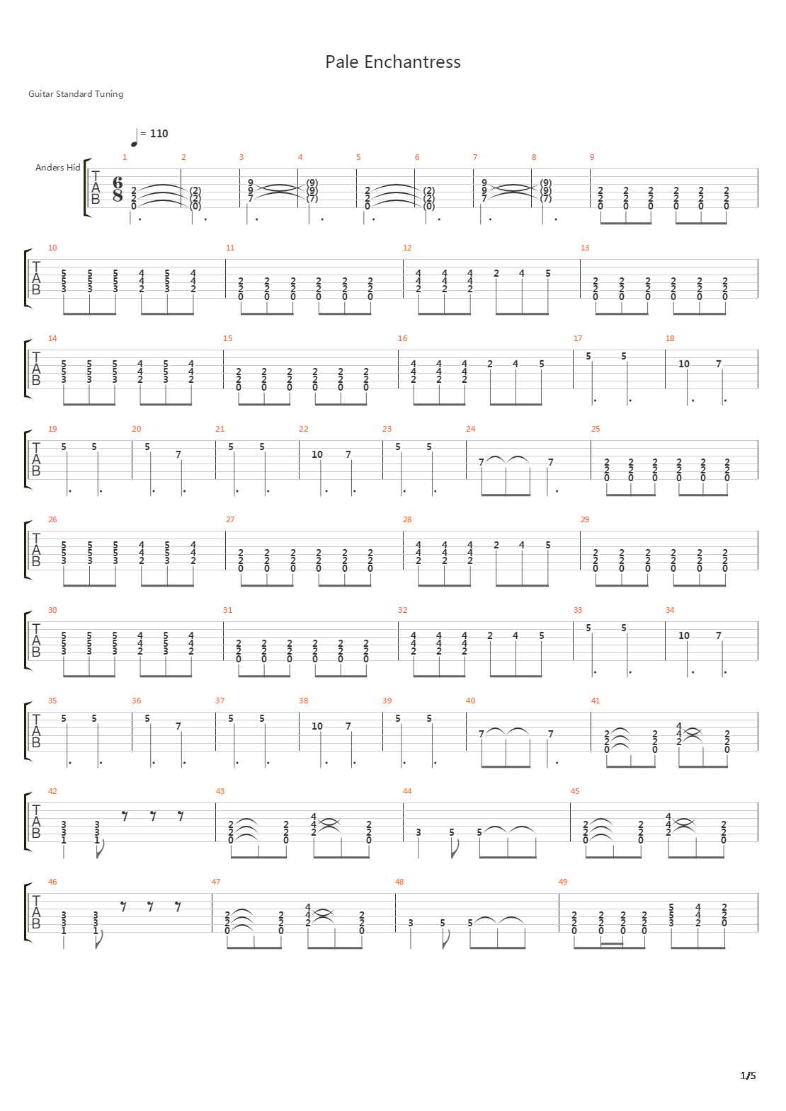 Pale Enchantress吉他谱