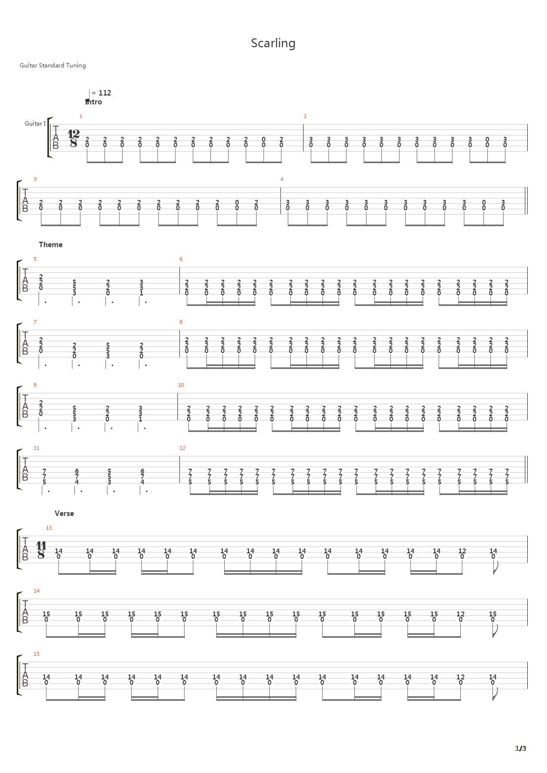Scarling吉他谱