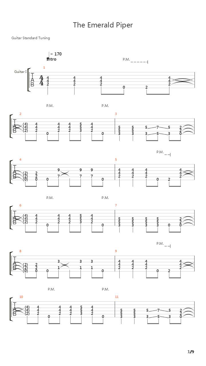 The Emerald Piper吉他谱