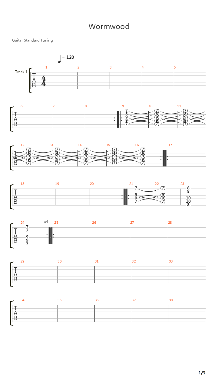 Wormwood吉他谱