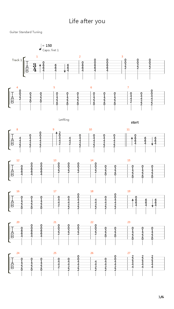 Life After You吉他谱