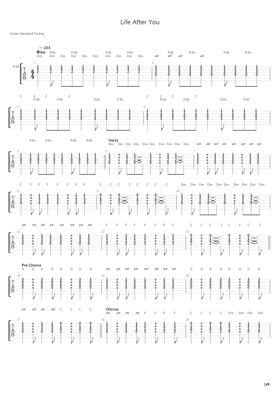 Life After You吉他谱