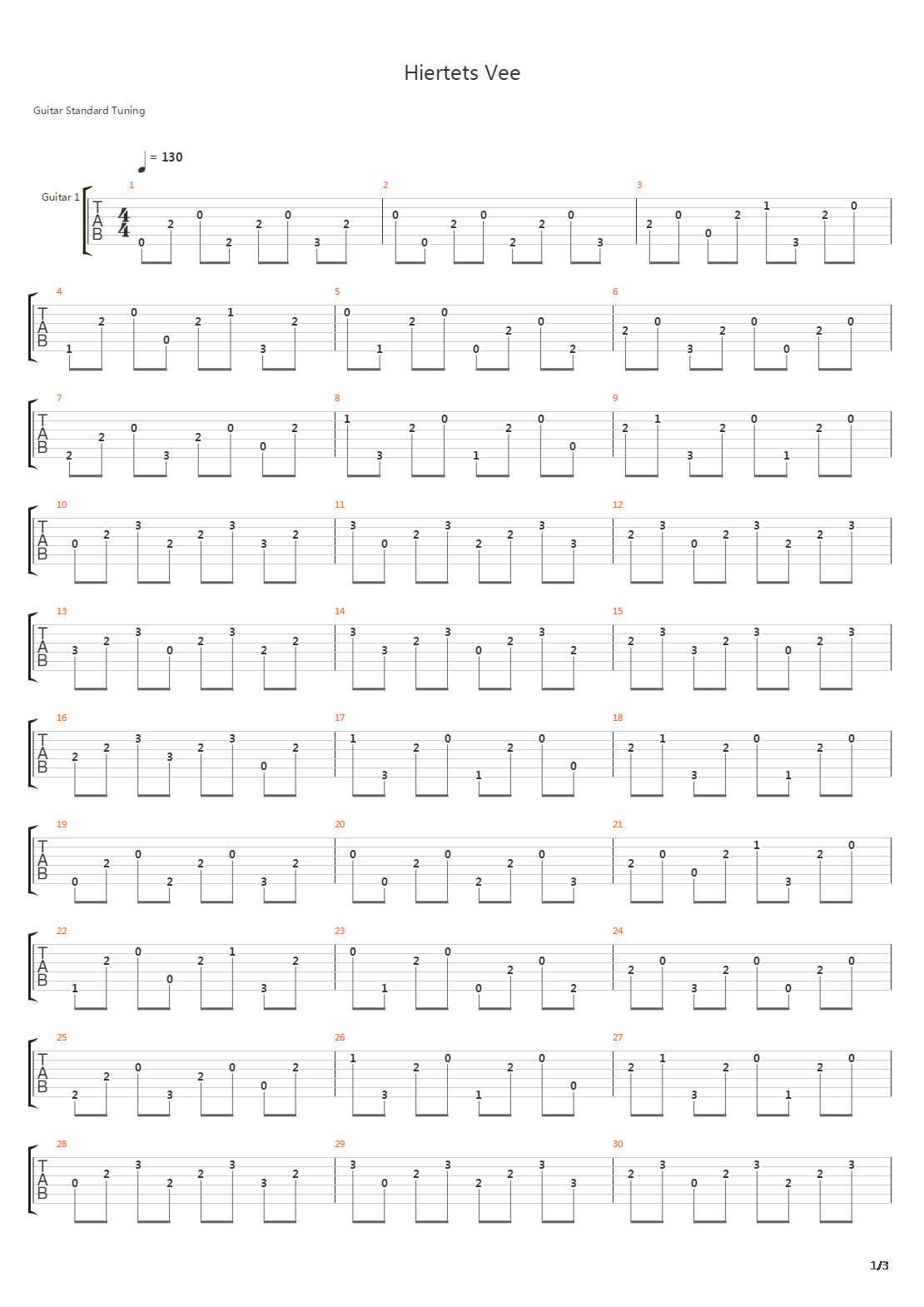 Hiertets Vee吉他谱