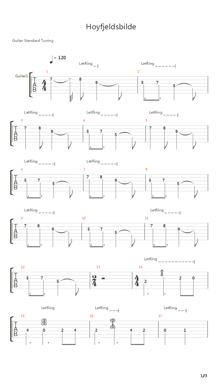 Hoyfjeldsbilde吉他谱