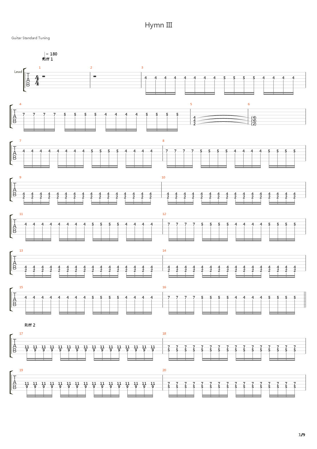 Hymn Iii吉他谱