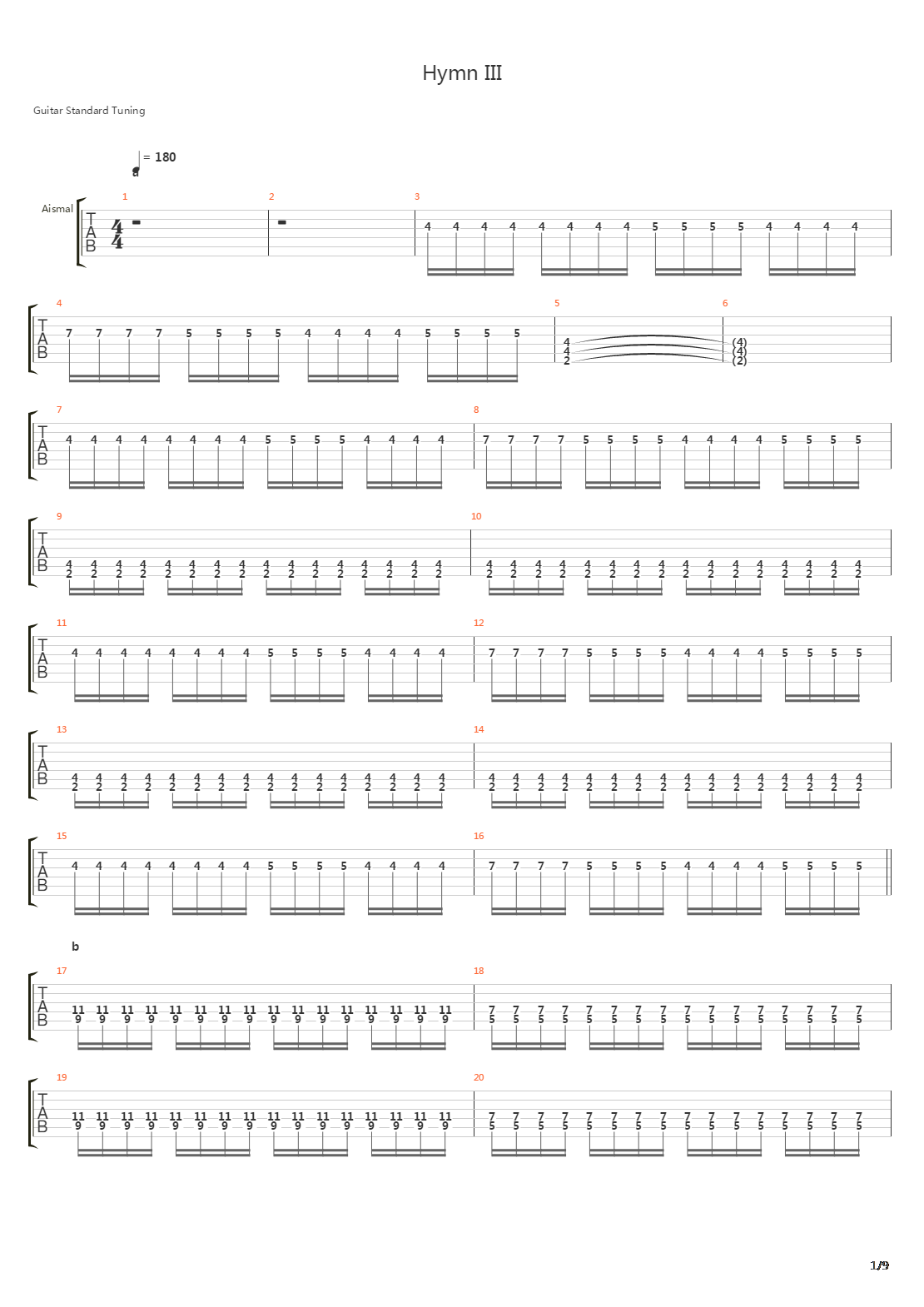 Hymn Iii吉他谱