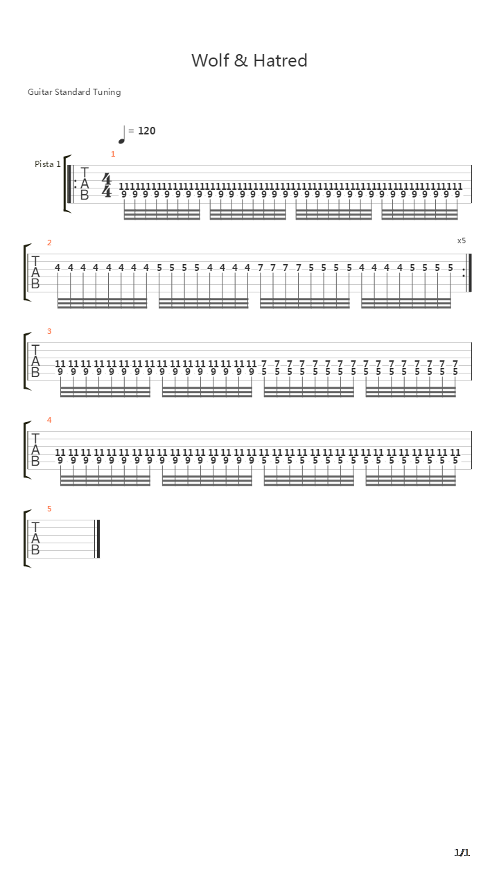 Wolf And Hatred吉他谱