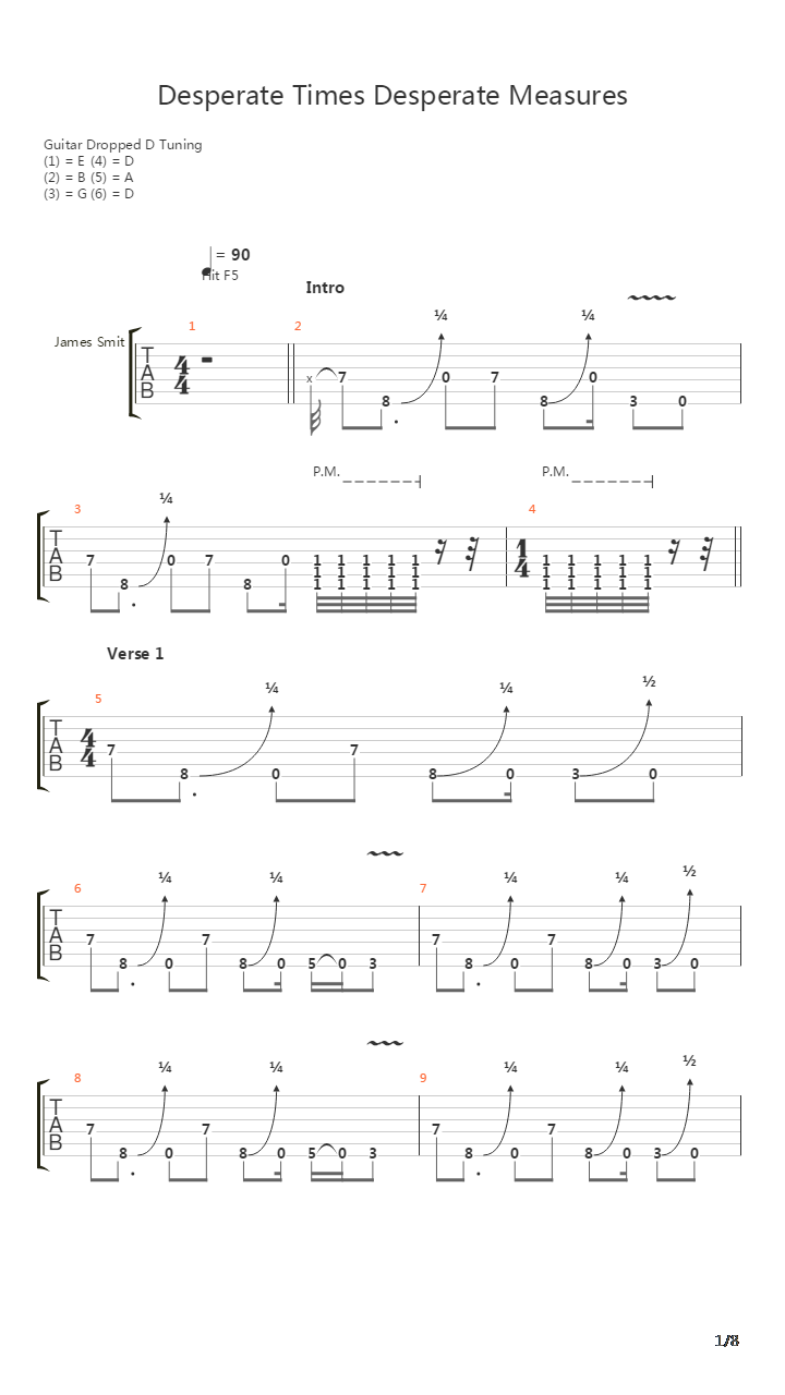 Desperate Times Desperate Measures吉他谱