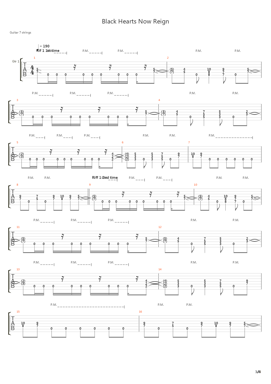 Black Hearts Now Reign吉他谱