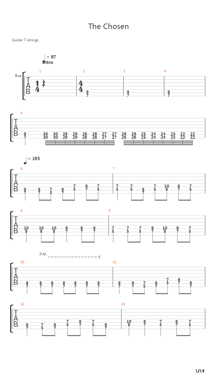 Chosen吉他谱