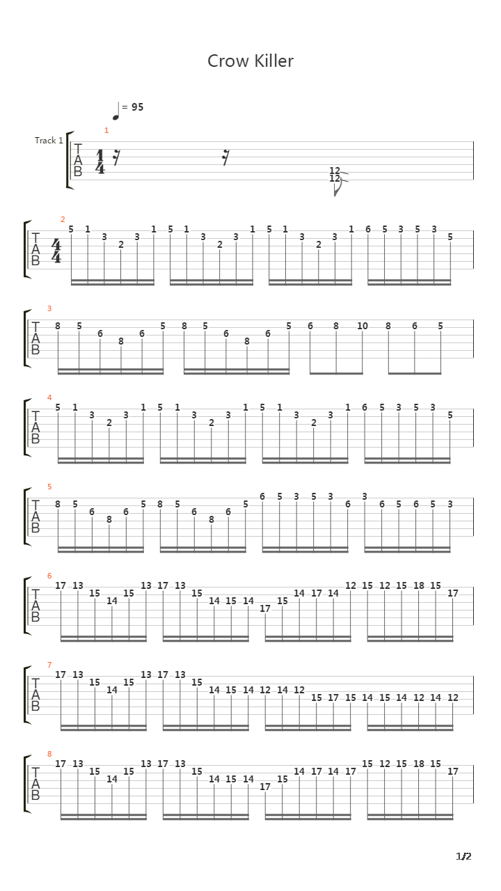 Crow Killer吉他谱