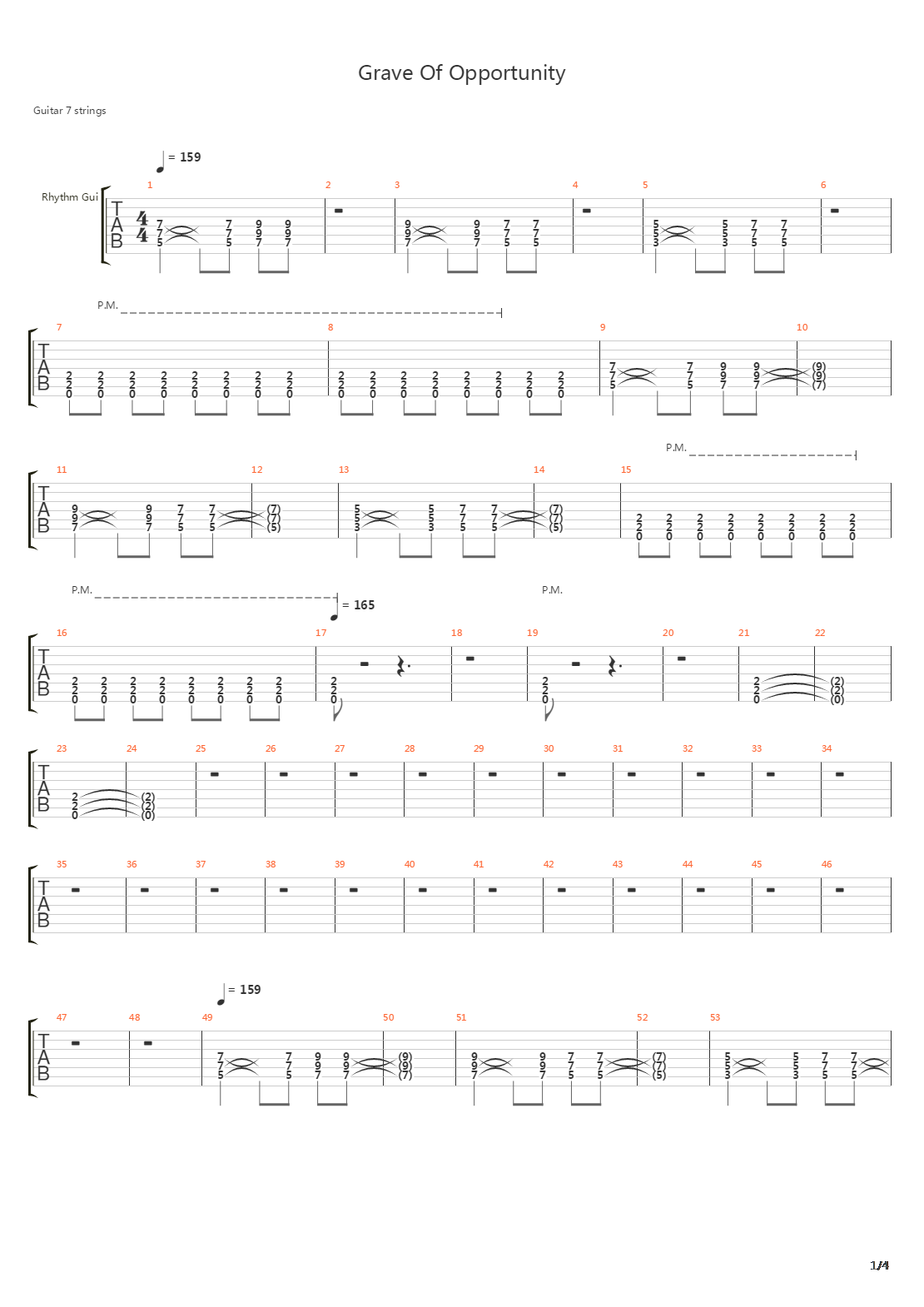 Grave Of Opportunity吉他谱