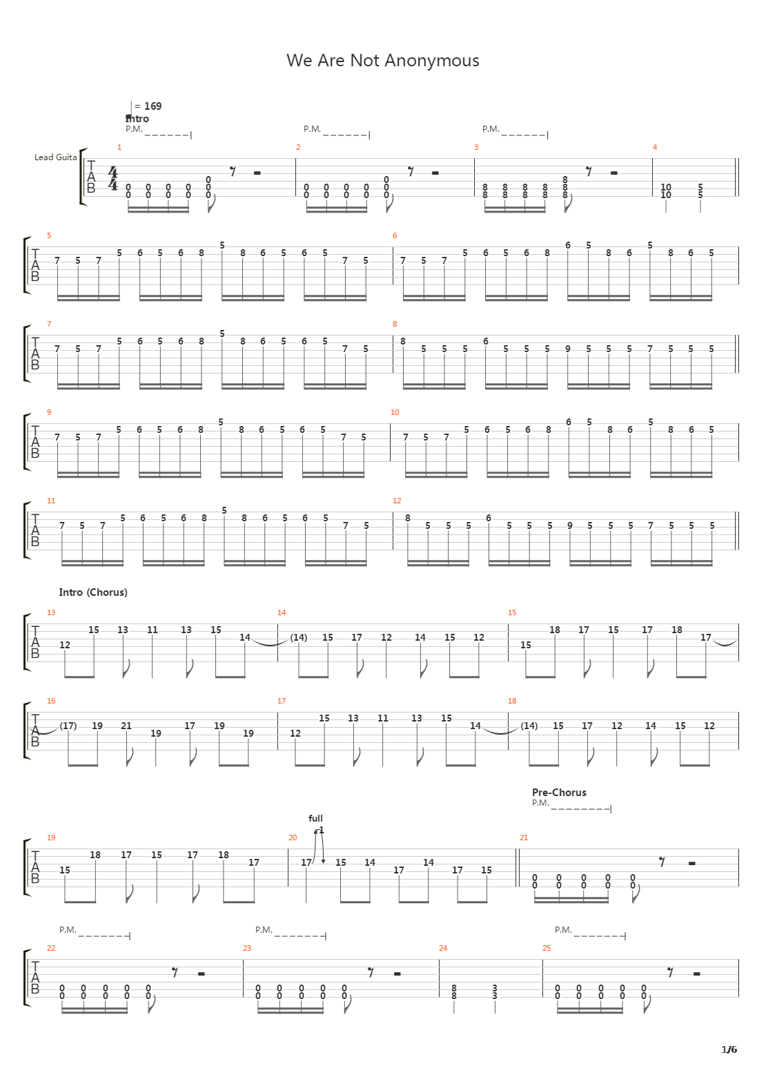 We Are Not Anonymous吉他谱