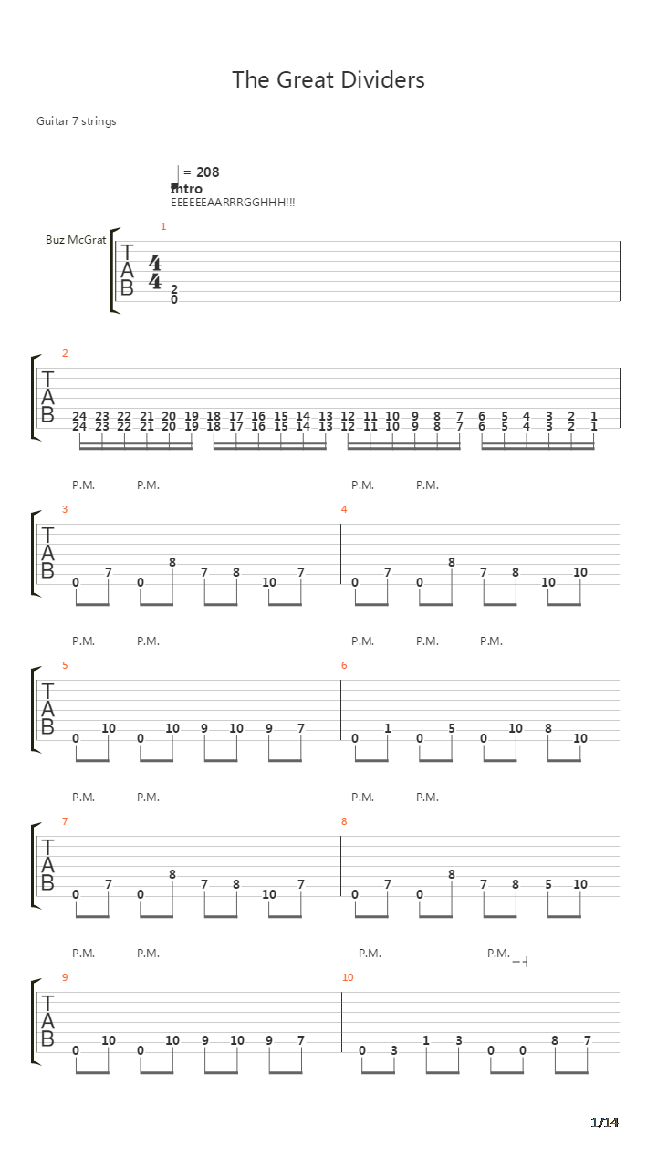 The Great Dividers吉他谱