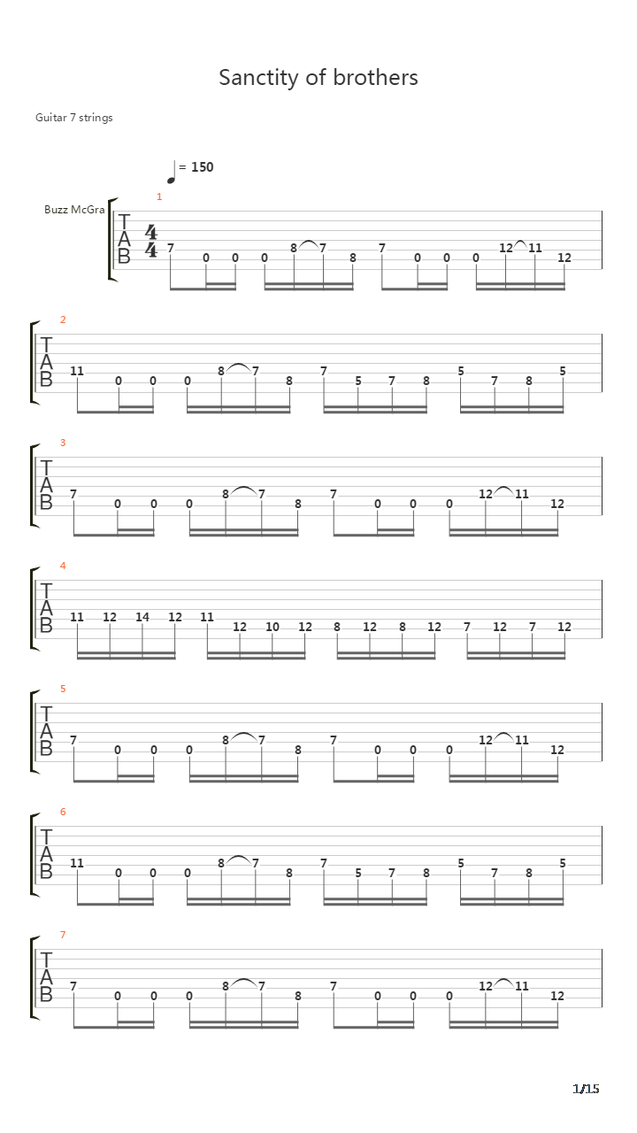 Sanctity Of Brothers吉他谱
