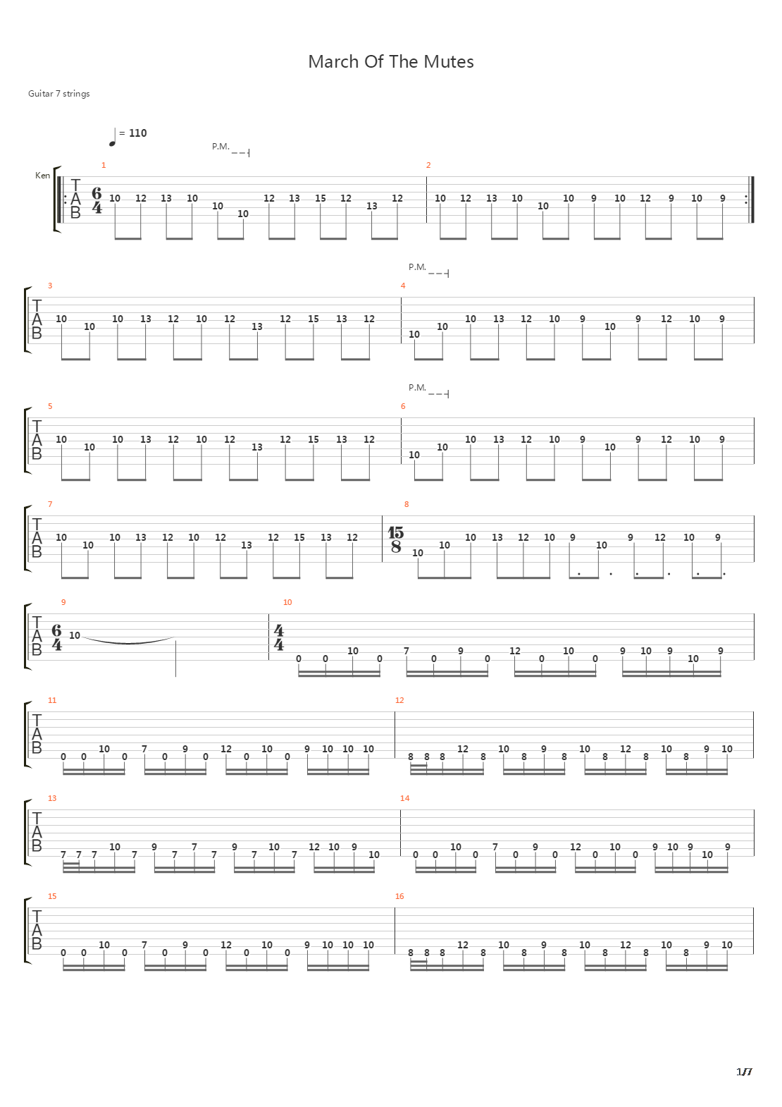 March Of The Mutes吉他谱