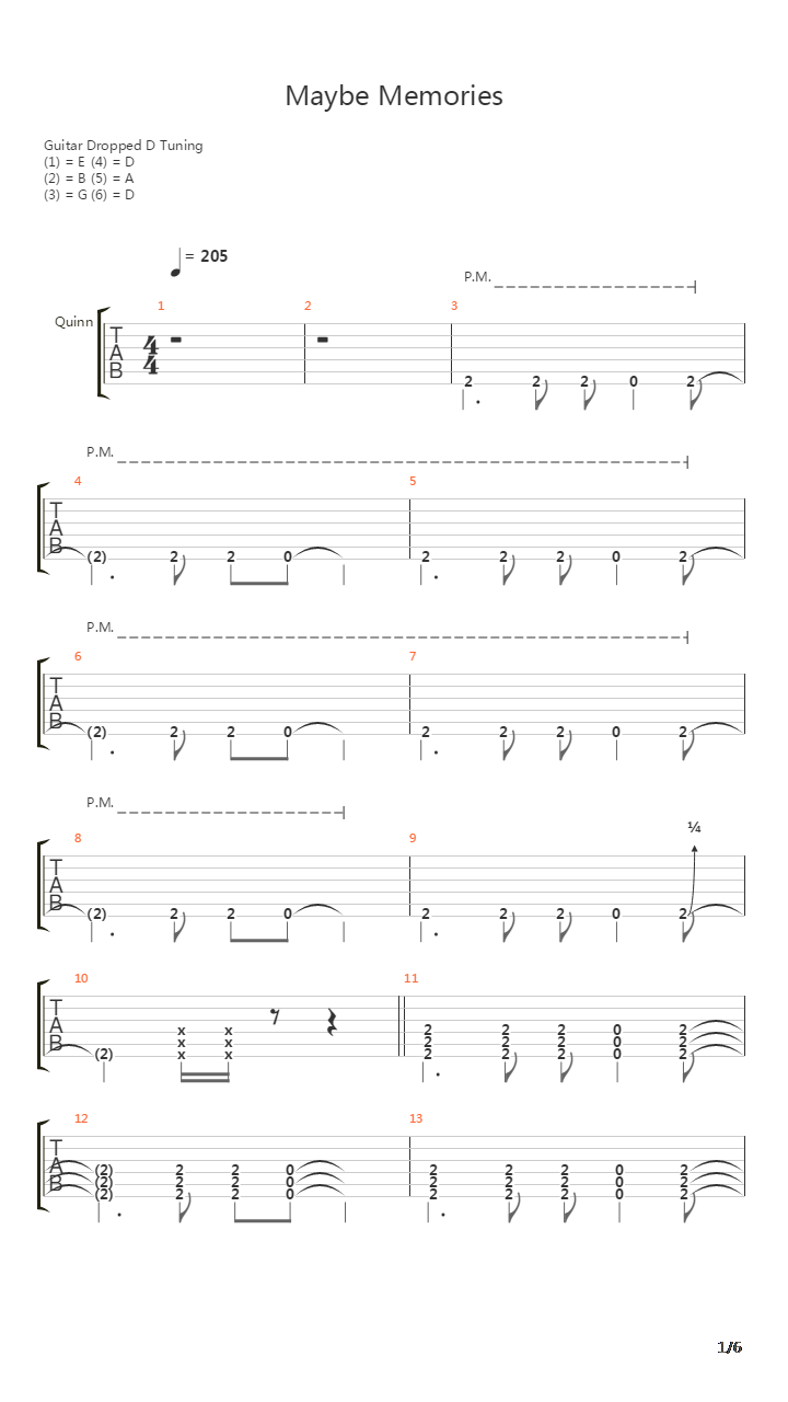 Maybe Memories吉他谱