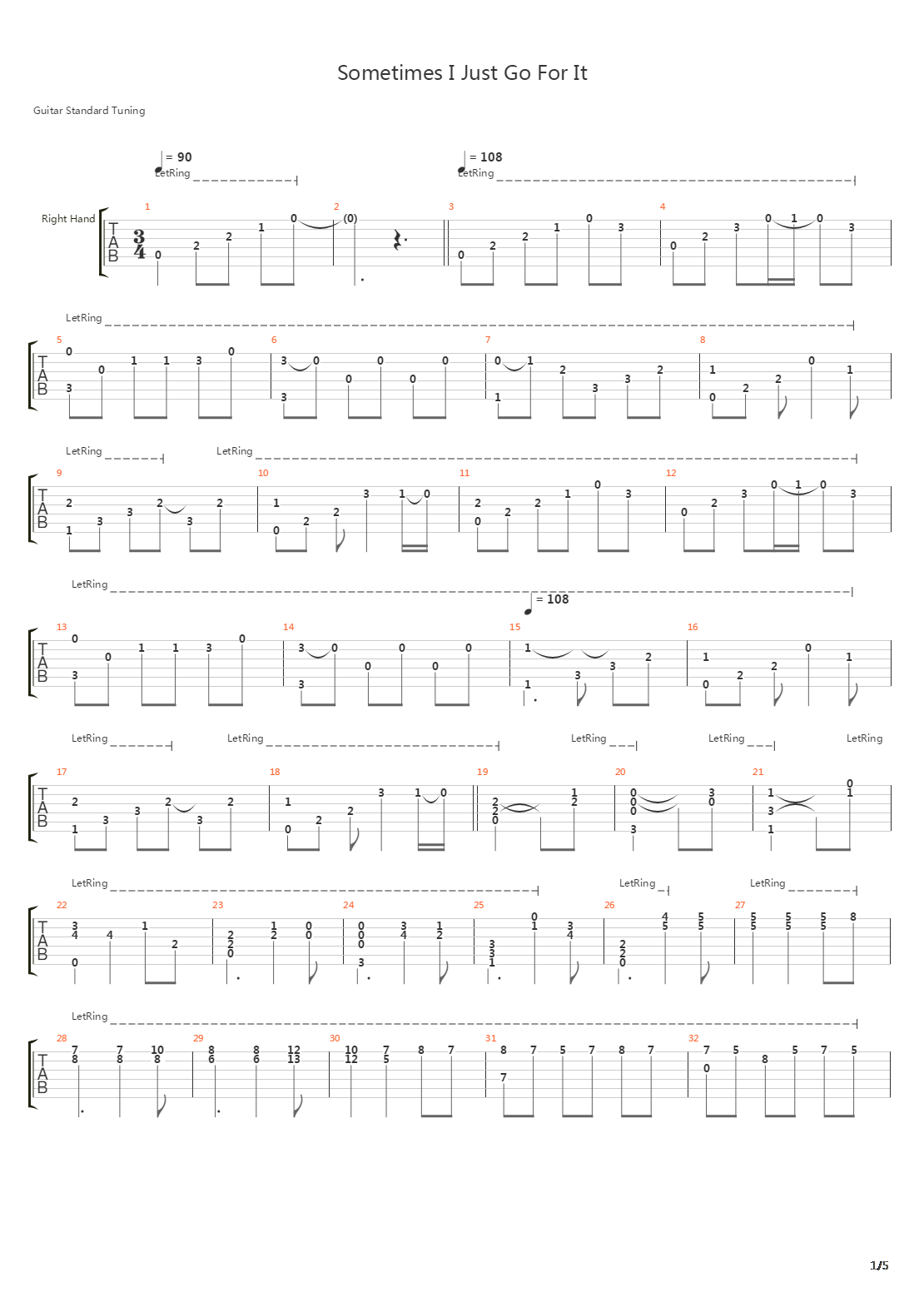 Sometimes I Just Go For It吉他谱