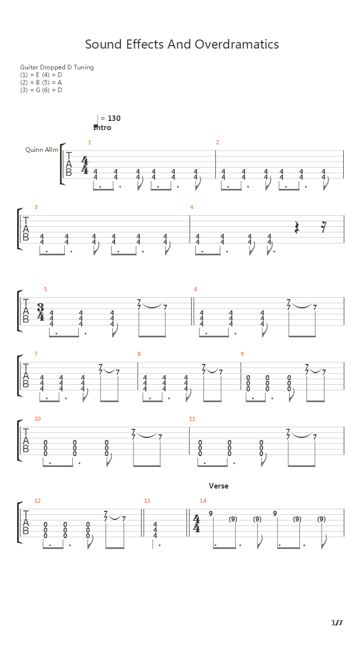 Sound Effects And Over Dramatics吉他谱