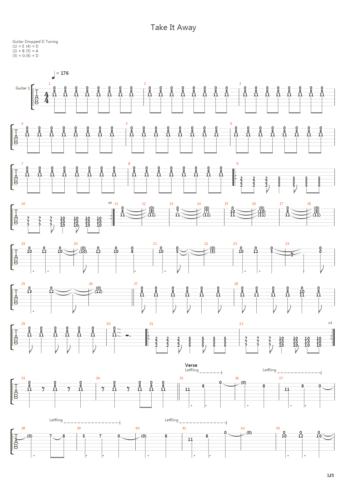 Take It Away吉他谱