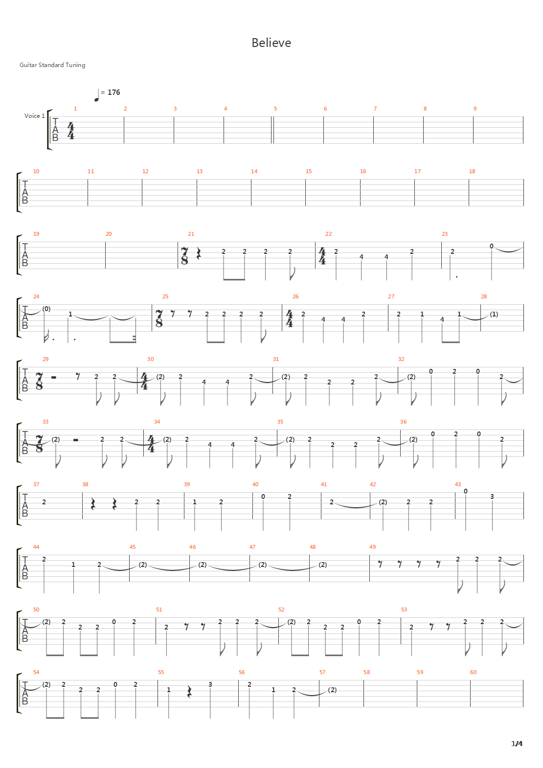 Believe吉他谱