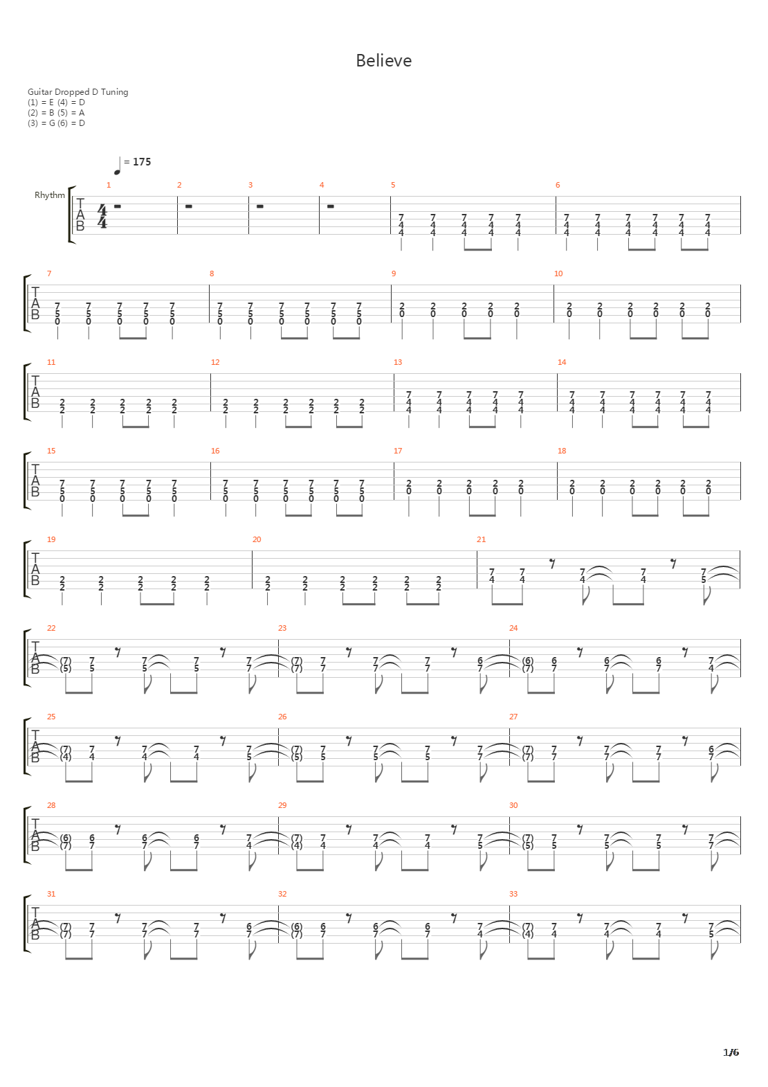 Believe吉他谱