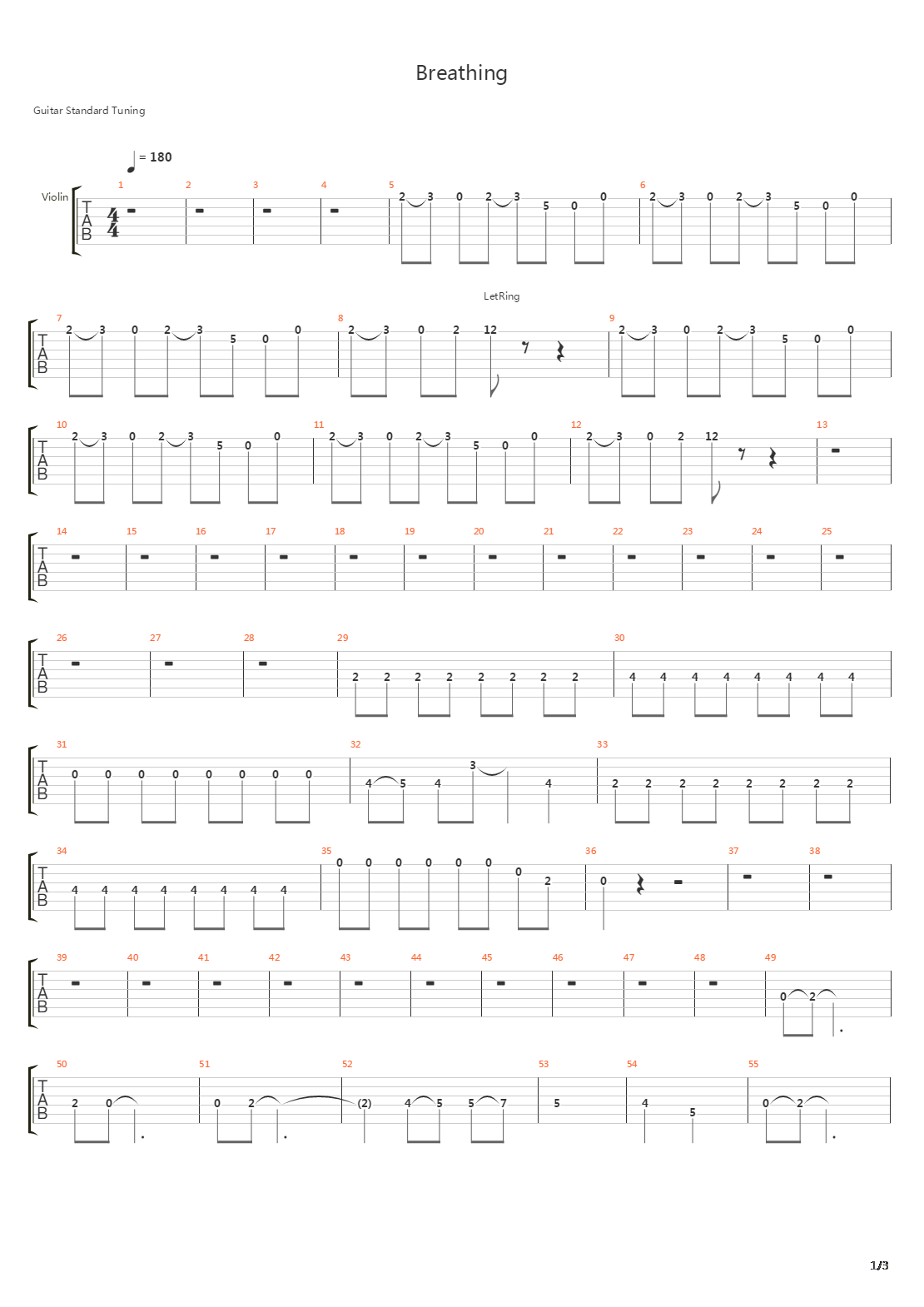 Breathing吉他谱