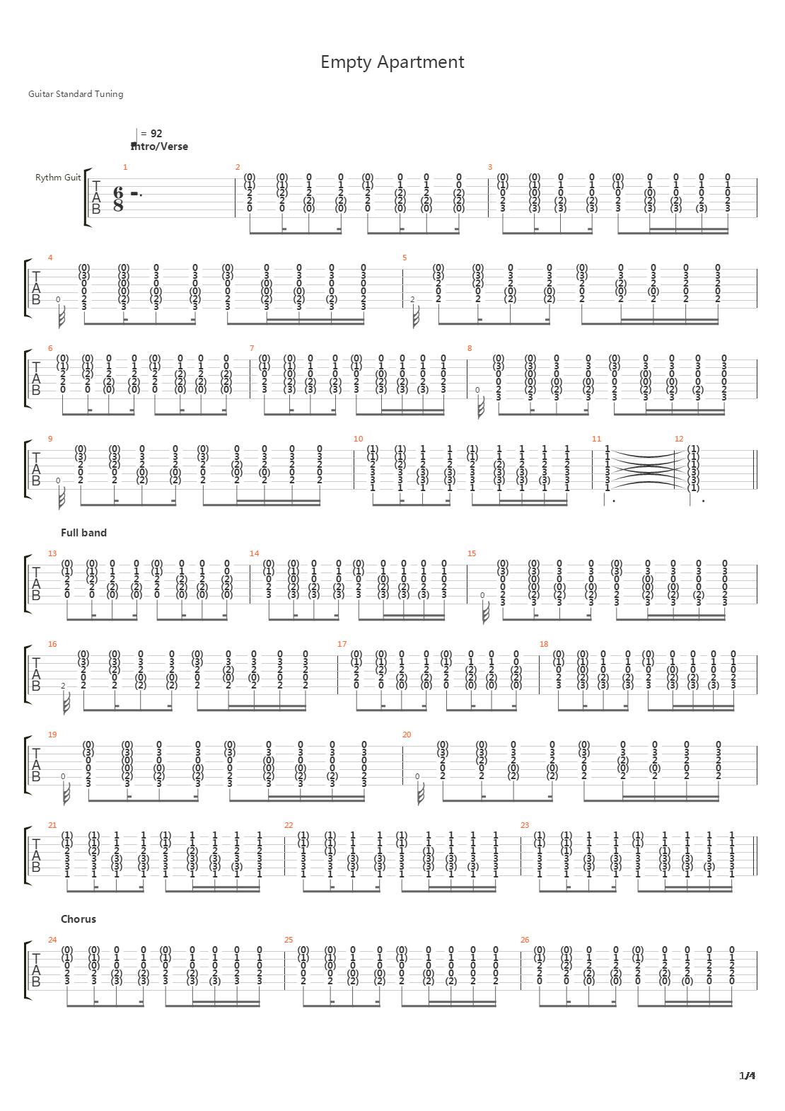 Empty Apartment吉他谱
