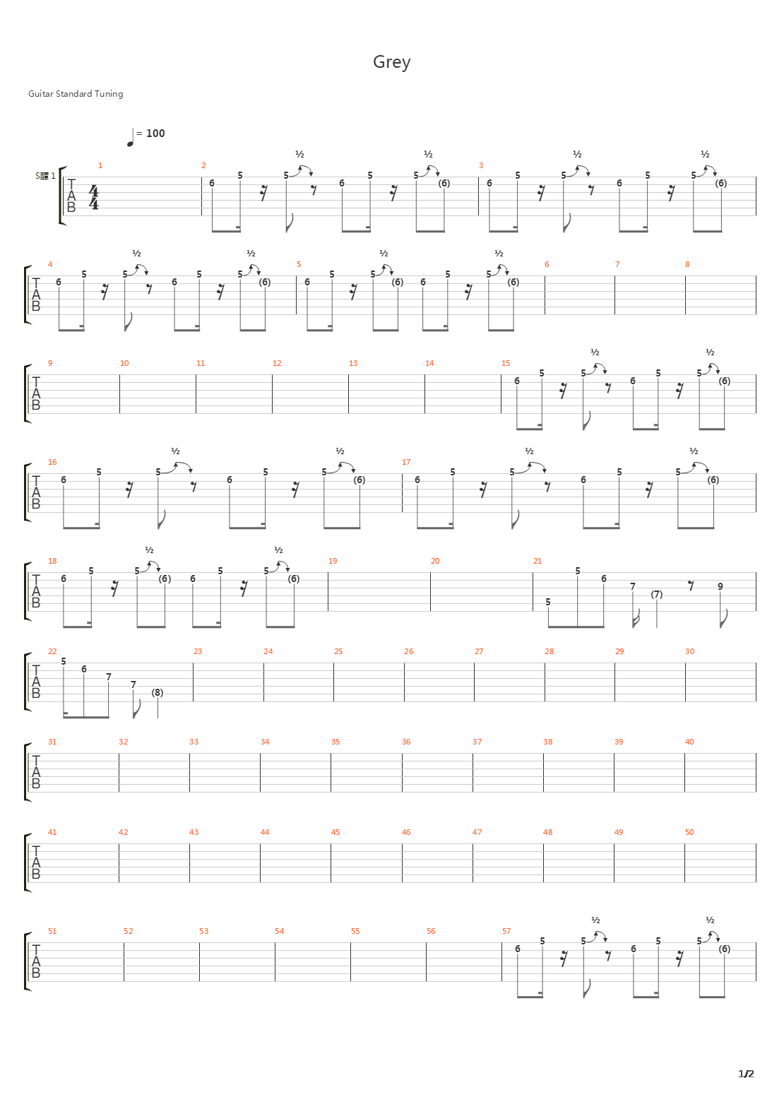 Grey吉他谱