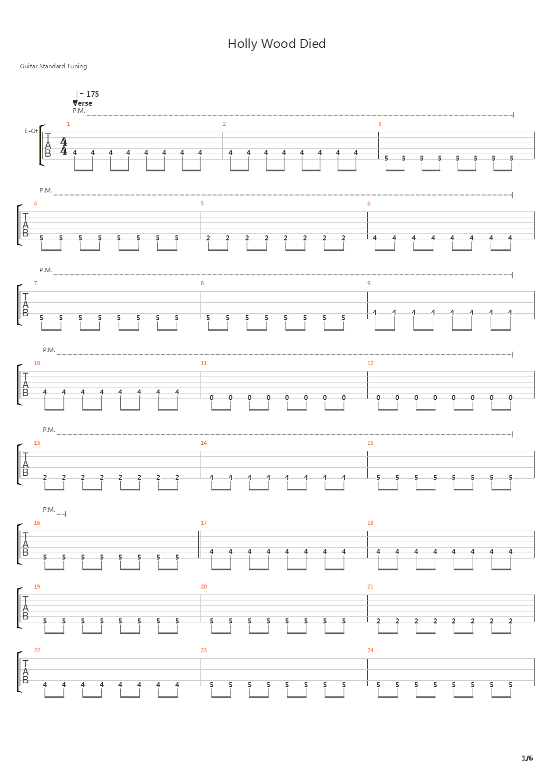 Holly Wood Died吉他谱