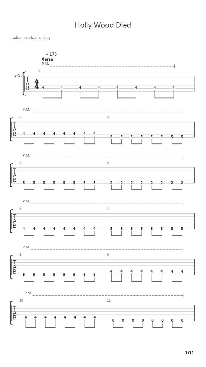 Holly Wood Died吉他谱