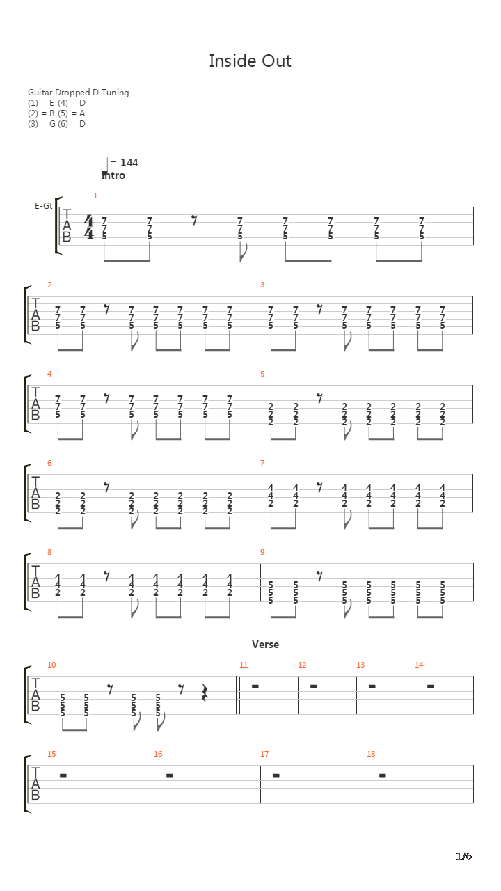 Inside Out吉他谱