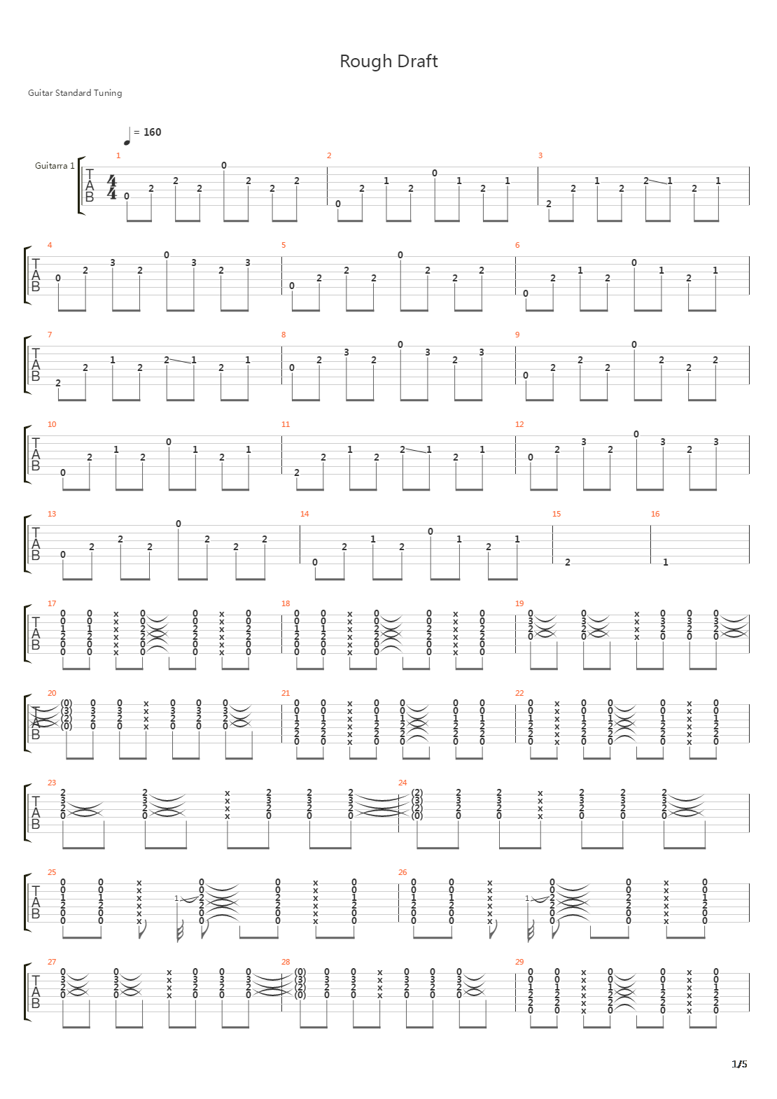 Rough Draft吉他谱
