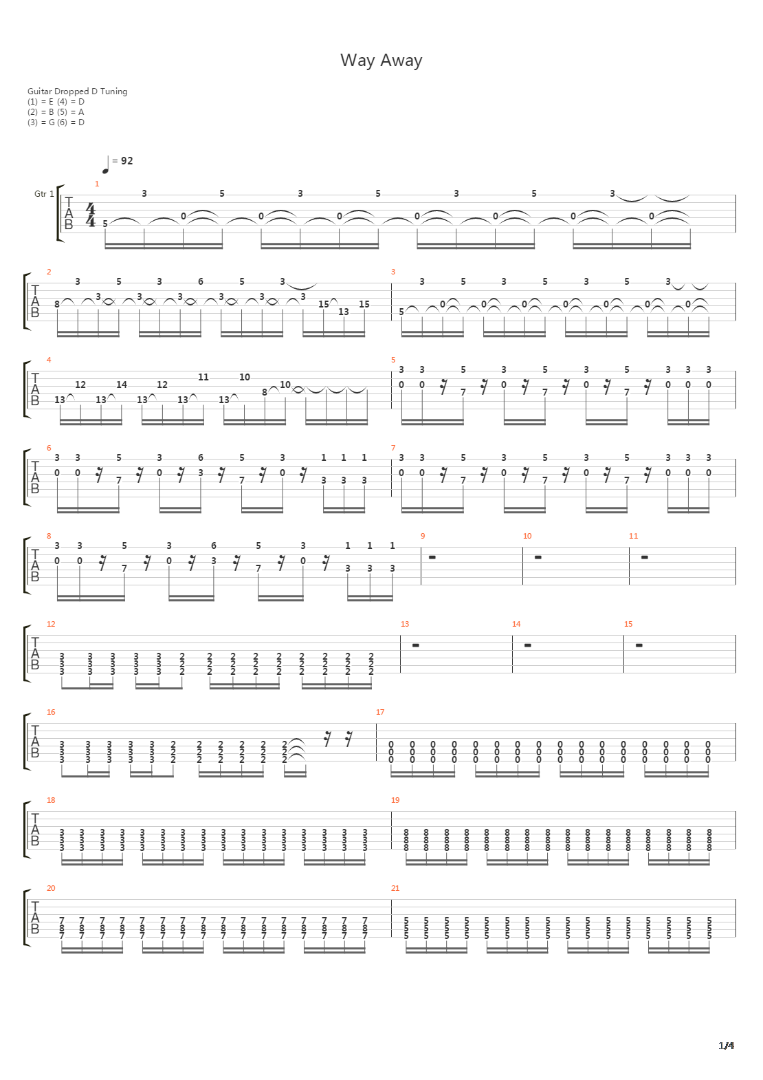 Way Away吉他谱