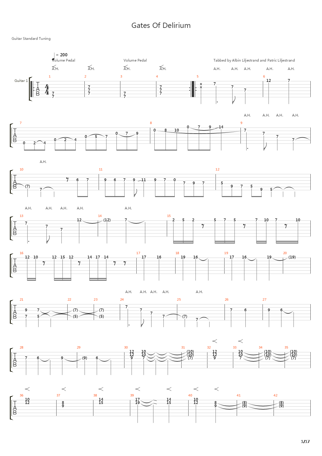 Gates Of Delirium吉他谱