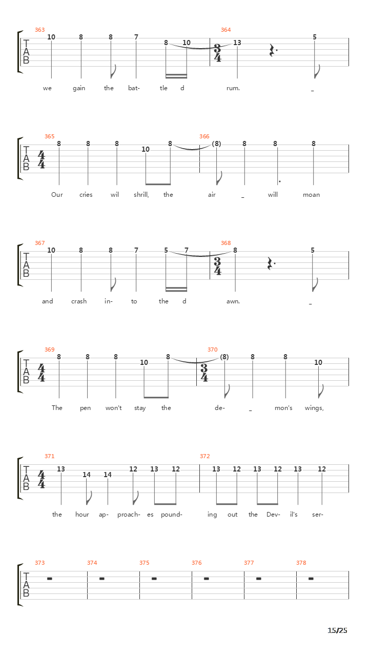 Gates Of Delirium吉他谱