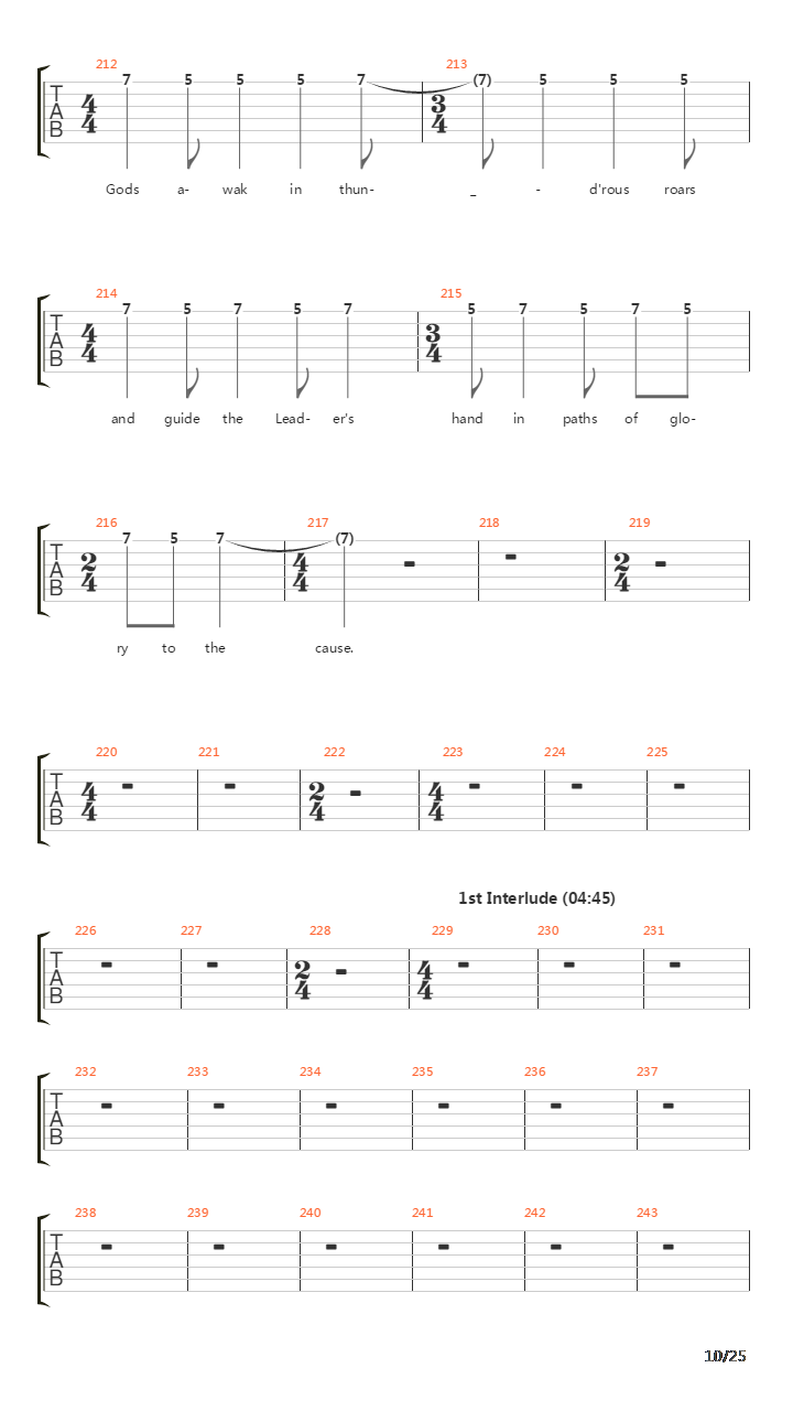 Gates Of Delirium吉他谱