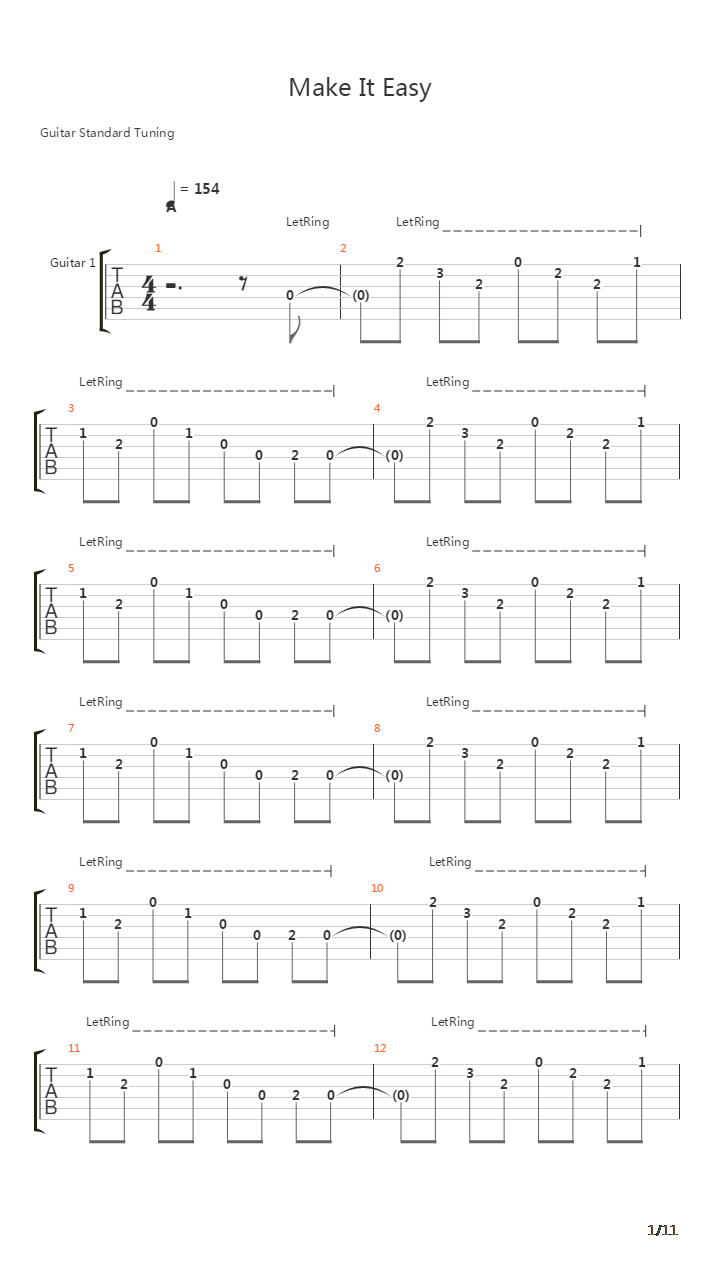 Make It Easy吉他谱
