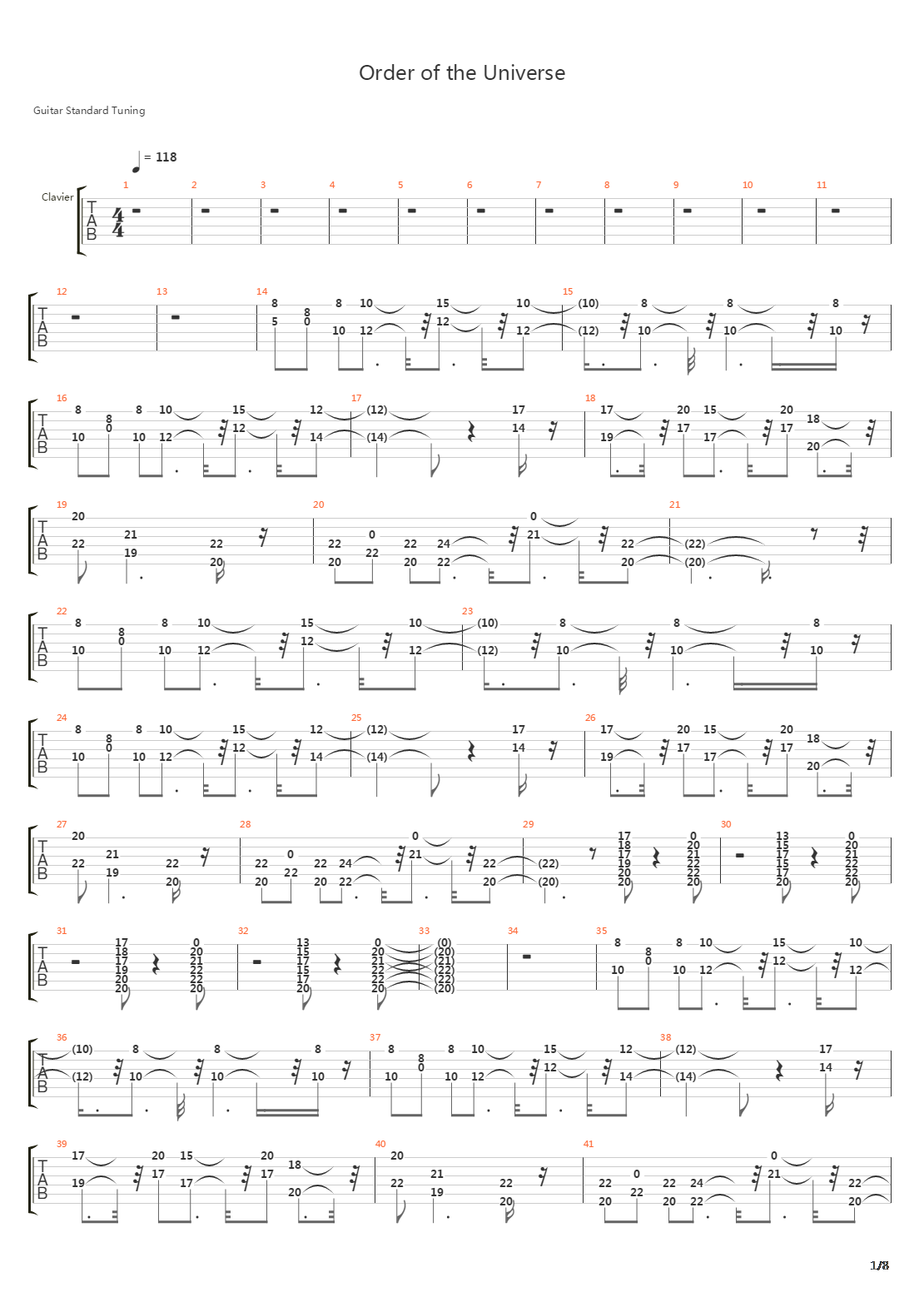 Order Of The Universe吉他谱