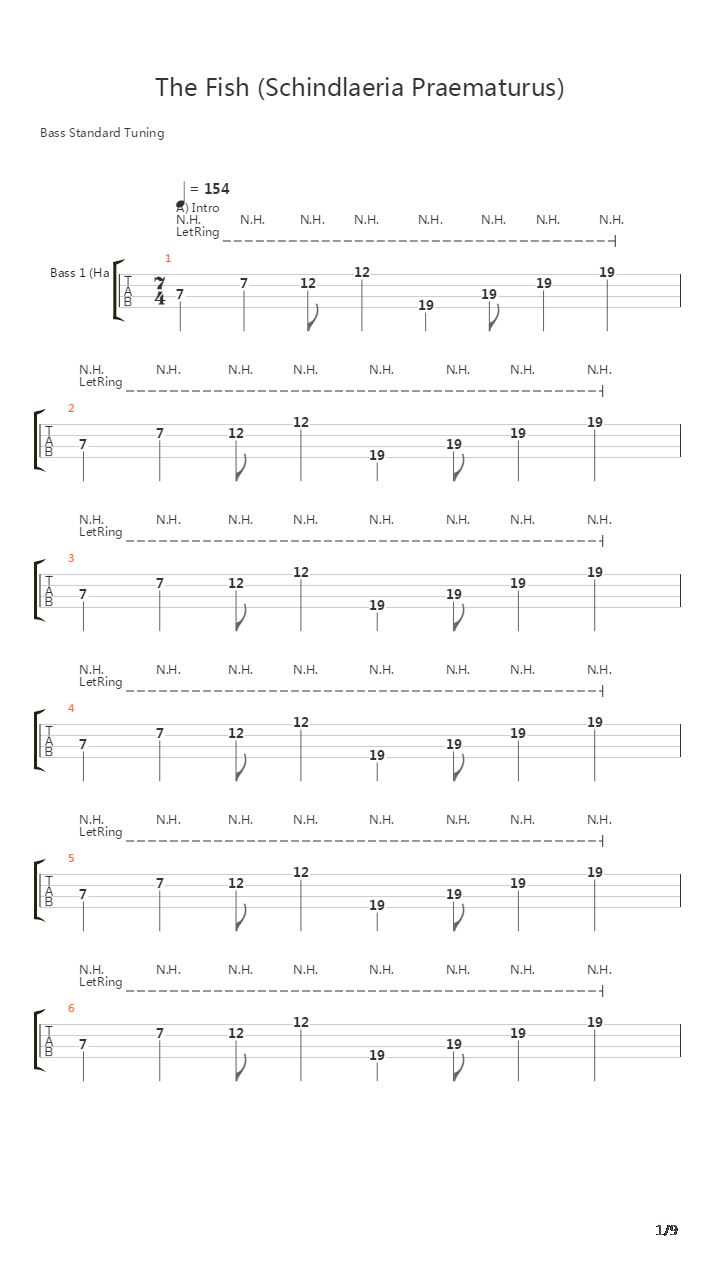 The Fish Schindlaeria Praematurus吉他谱