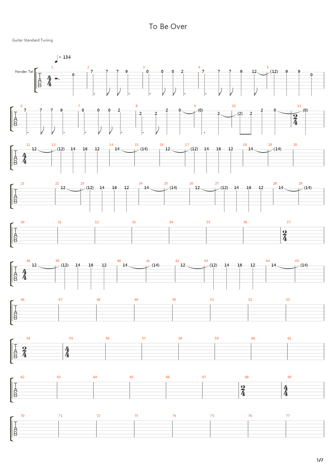 To Be Over吉他谱