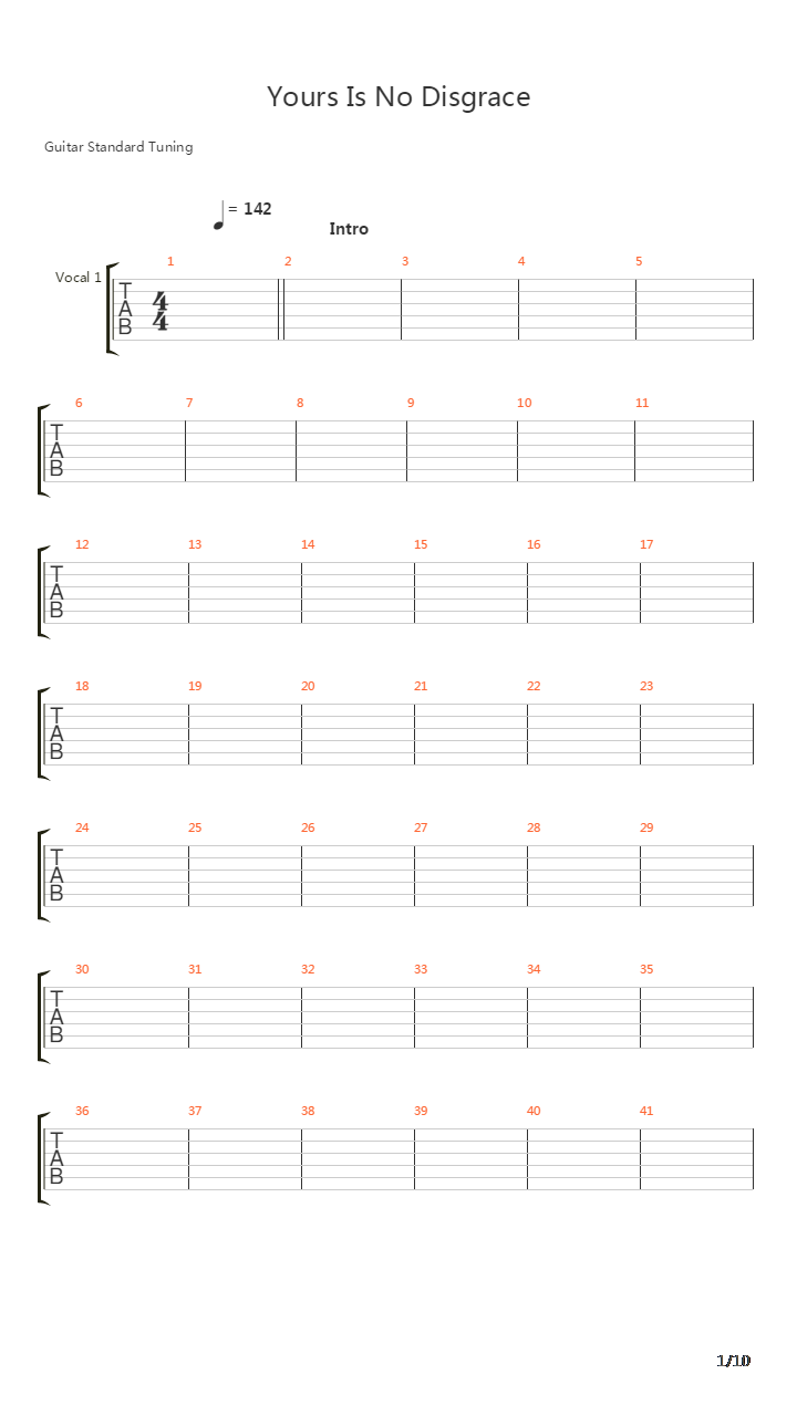 Yours Is No Digrace吉他谱