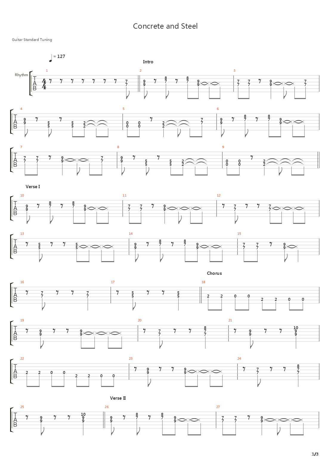 Concrete And Steel吉他谱
