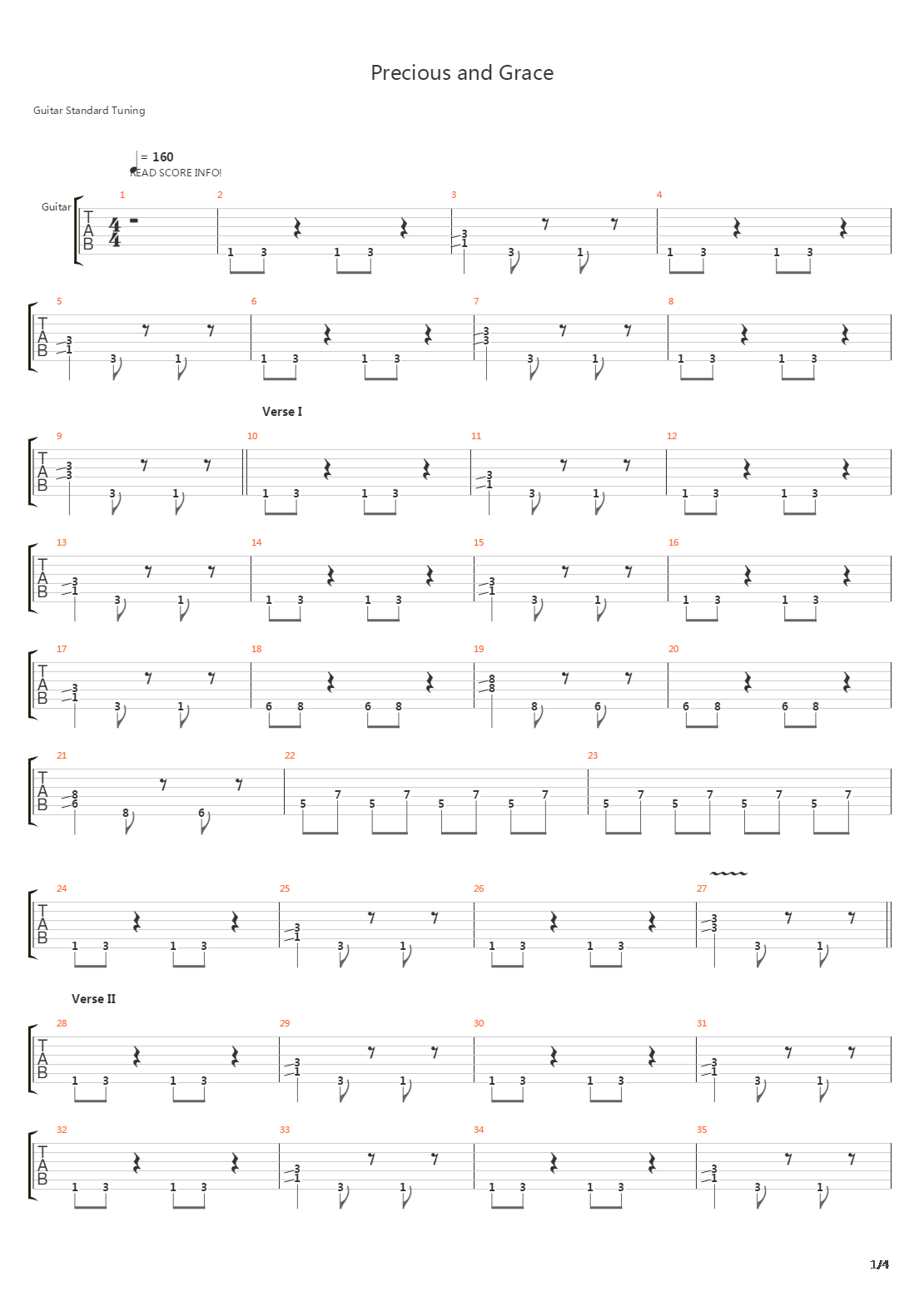 Precious And Grace吉他谱