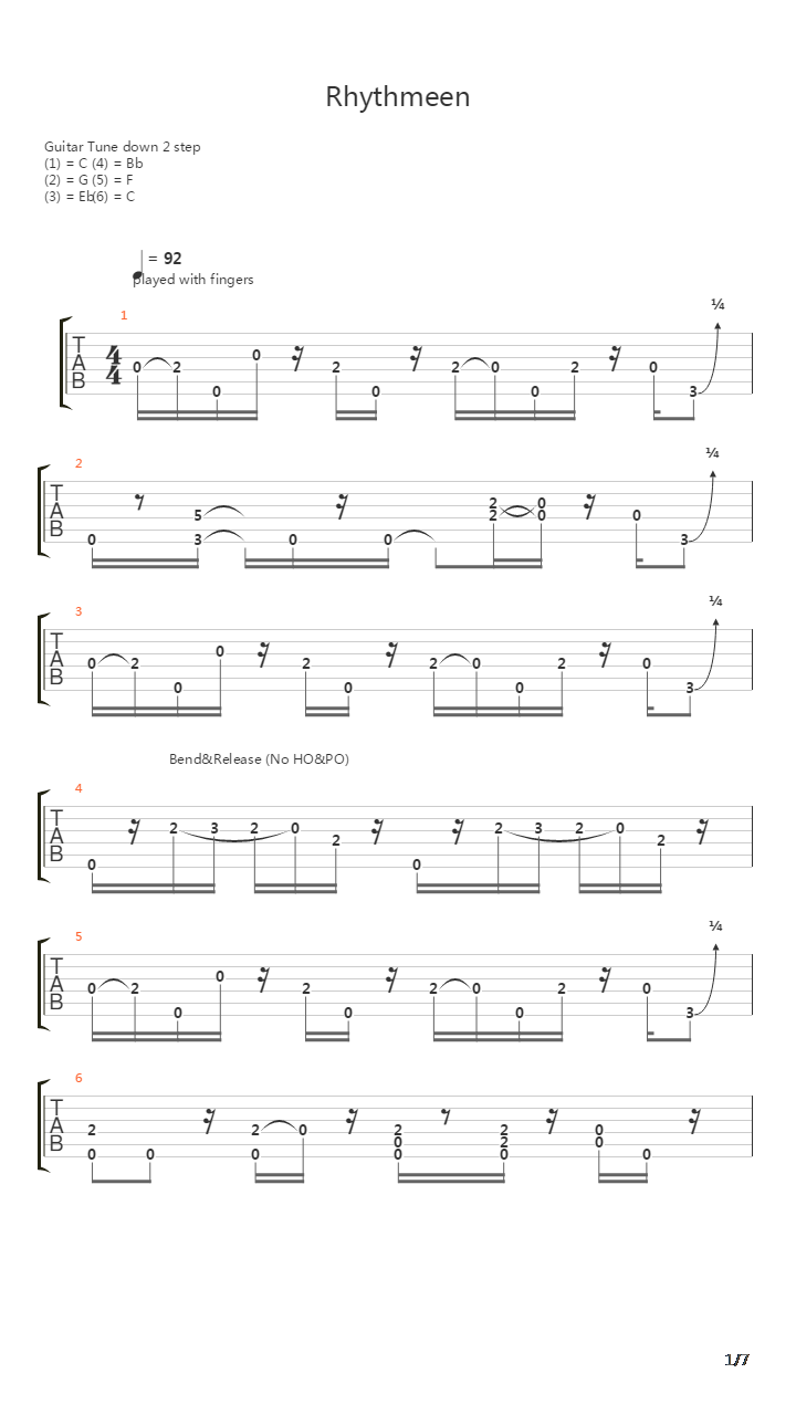 Rhythmeen吉他谱