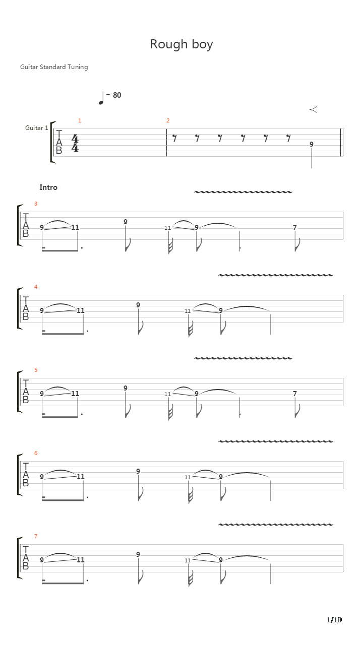 Rough Boy吉他谱