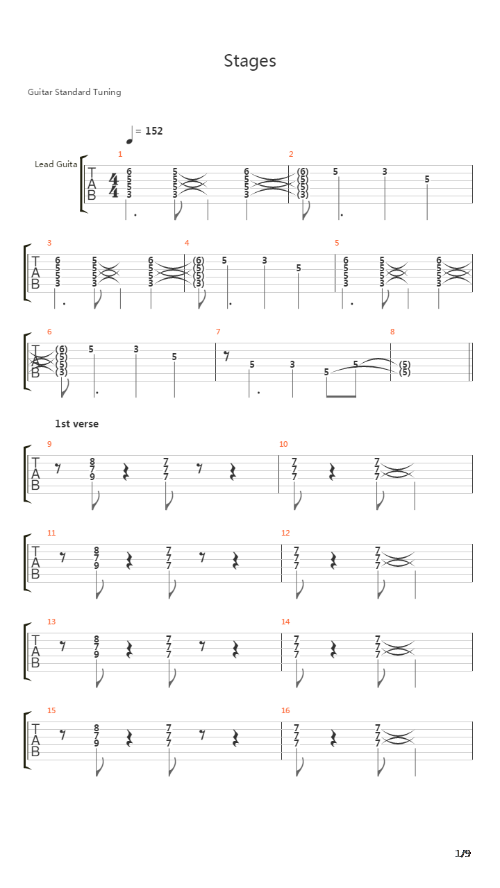 Stages吉他谱